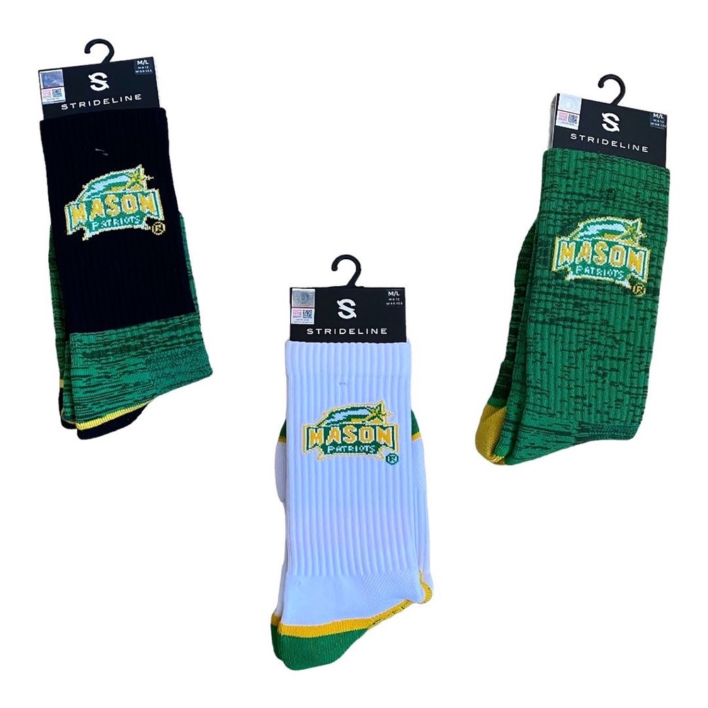 Strideline NCAA George Mason Patriots Full Knit Crew Socks